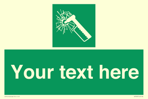 Custom sign safe condition emergency hammer